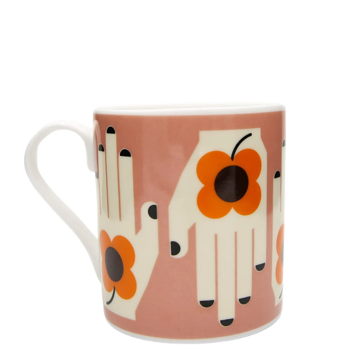 Keith Brymer Jones Frances Collett - Medium Ceramic Mug 275ml - Flower in the Hand^ Frances Collett | Mugs & Cups