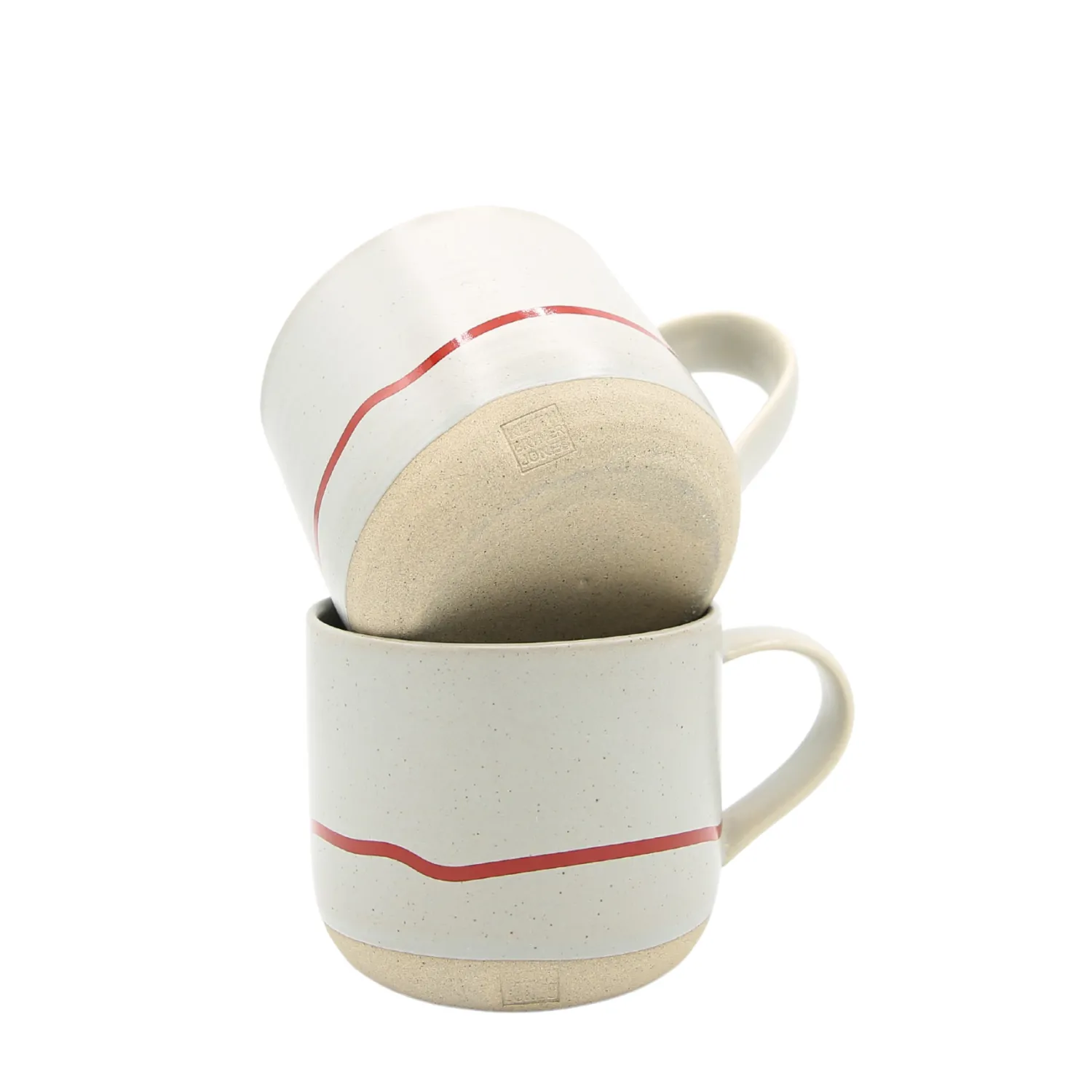 Keith Brymer Jones - Stoneware Mug - Pebble & Red - 350ml^ Keith Brymer Jones | Mugs & Cups