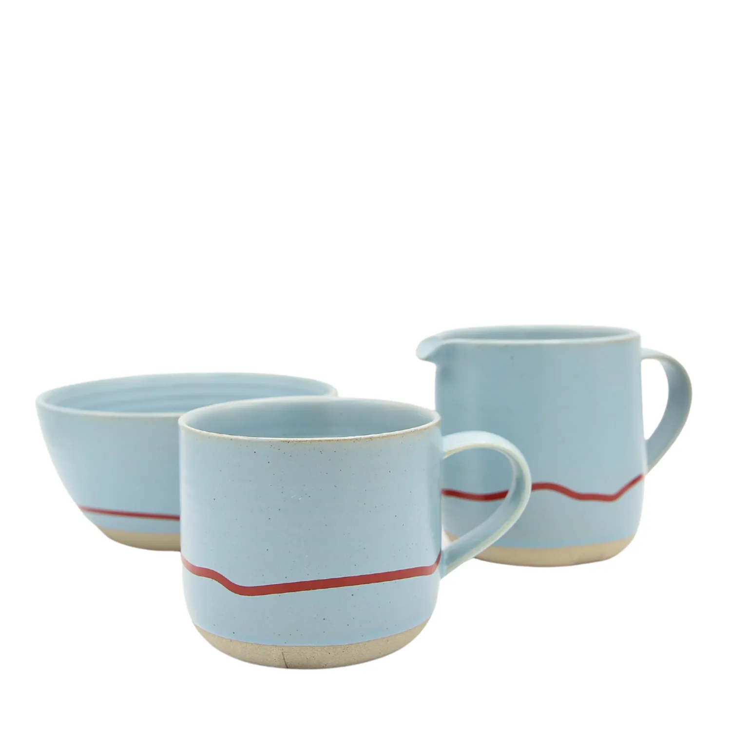 Keith Brymer Jones - Stoneware Bowl - Clear Sky & Red - 600ml^ Keith Brymer Jones | Plates & Bowls