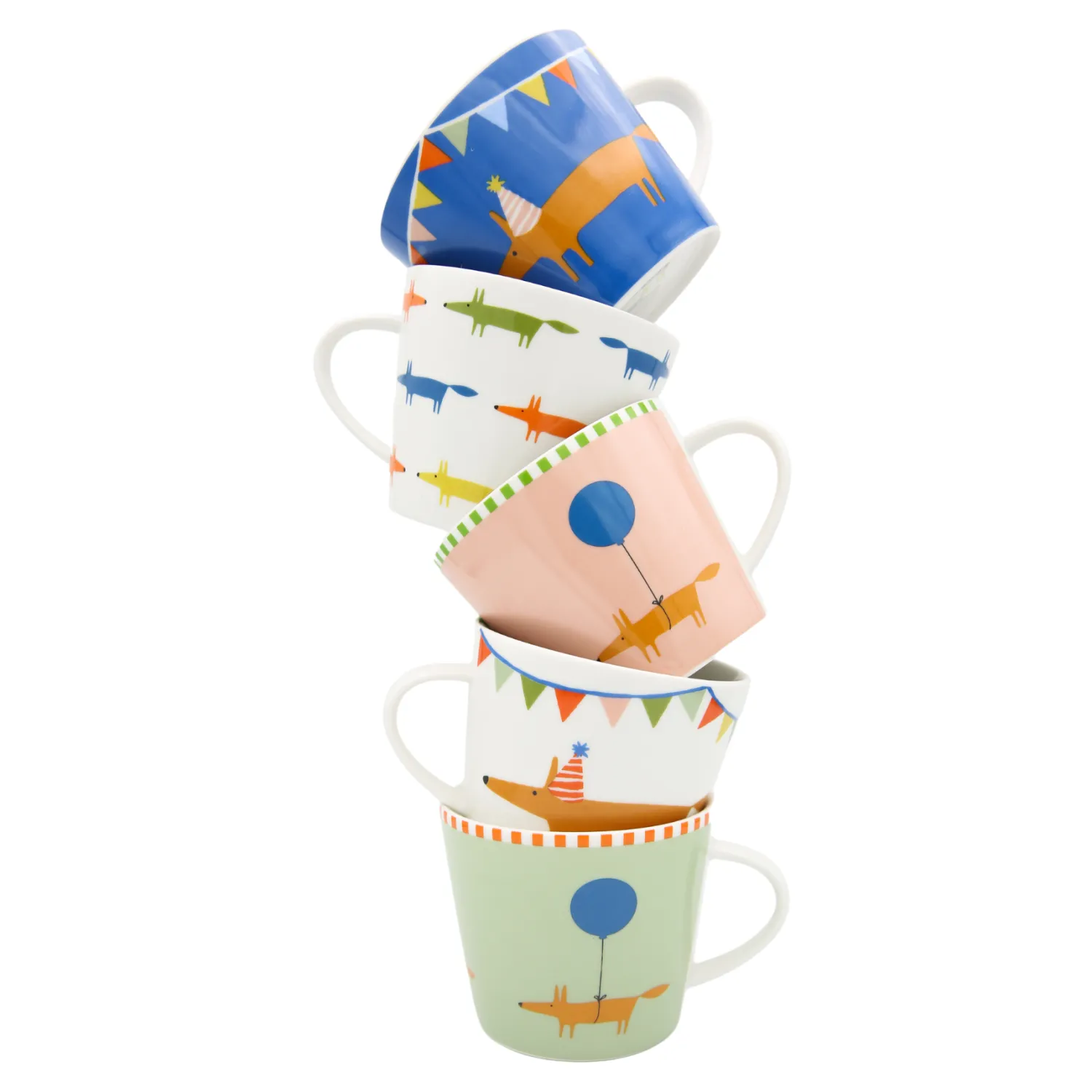 Keith Brymer Jones Scion Living - Animal Mug - Mr Fox Party Hat - Denim - 350ml^ Scion Living | Mugs & Cups