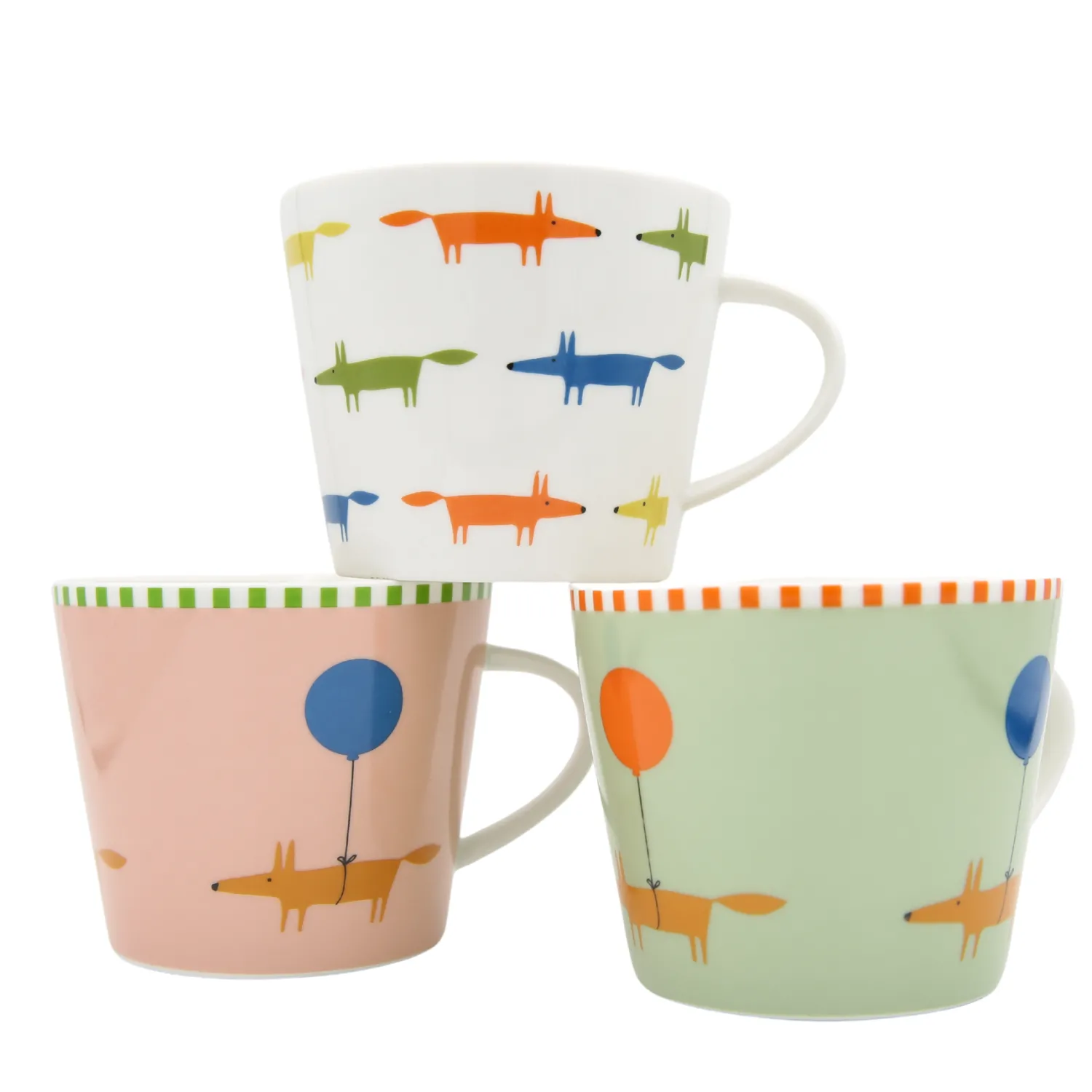 Keith Brymer Jones Scion Living - Animal Mug - Mr Fox Balloon - Green - 350ml^ Scion Living | Mugs & Cups