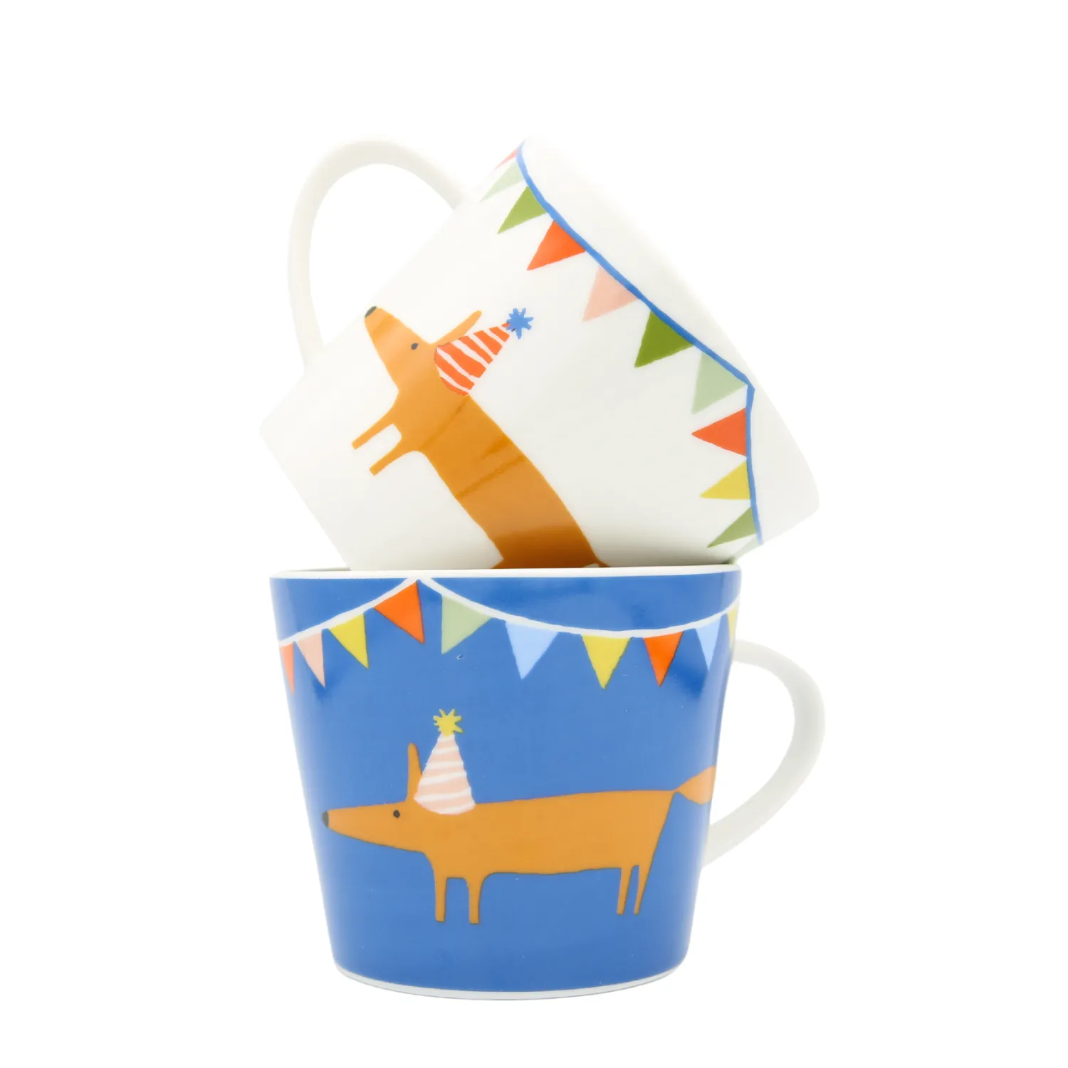Keith Brymer Jones Scion Living - Animal Mug - Mr Fox Party Hat - Denim - 350ml^ Scion Living | Mugs & Cups